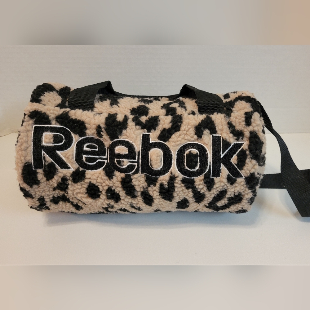 Reebok Sherpa Small Cylinder Animal Print Mini Duffle Bag Purse